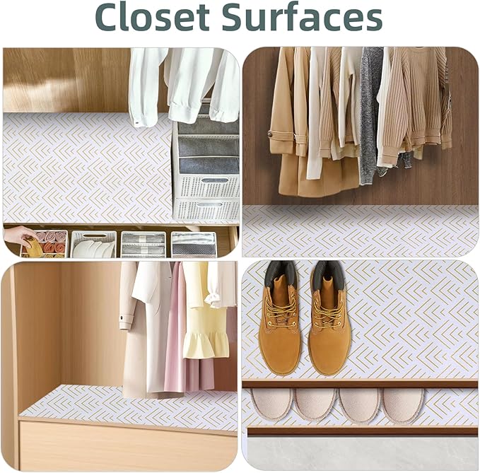 Shelf Liner for Kitchen Cabinets Non Adhesive Drawer Liner Gold Arrow Non-Slip - Image 9