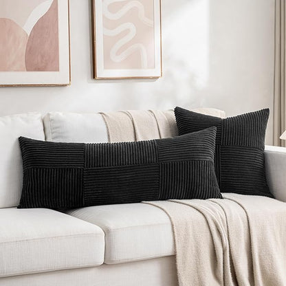 Fancy Homi 2 Packs Black Decorative Throw Pillow Covers 18x18 Inch - Image 6