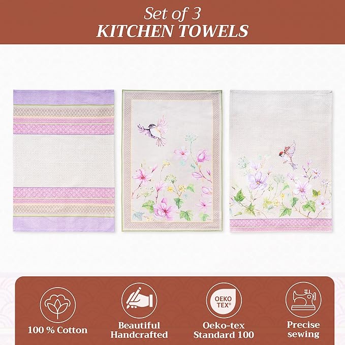 Maison d' Hermine Kitchen Towels Set of 2 100% Cotton 27.50" x 20" Reusable - Image 2