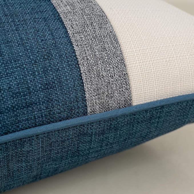 Yangest Patchwork Pillow Cover 24x24 Inch Luxury Cotton and Linen Cushion Cover - Image 4