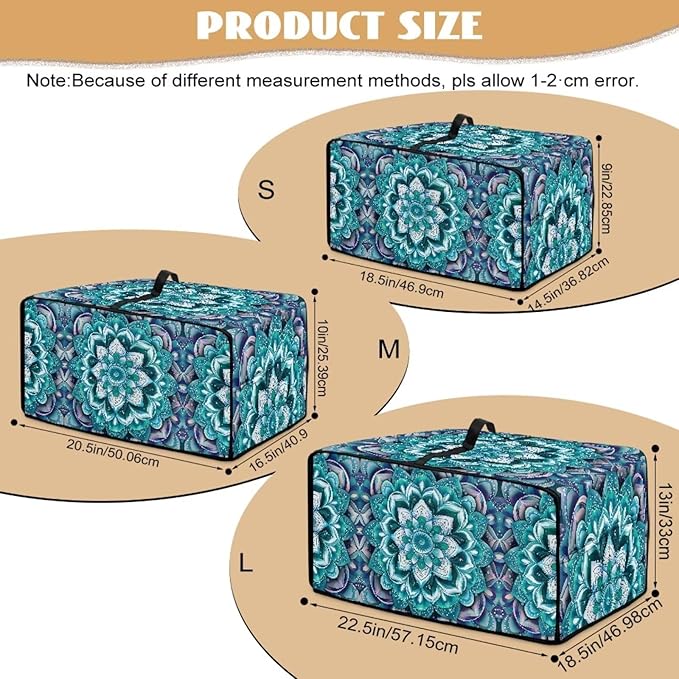 Boho Mandala Lotus Flower Print Microwave Oven Dust Cover - Image 7