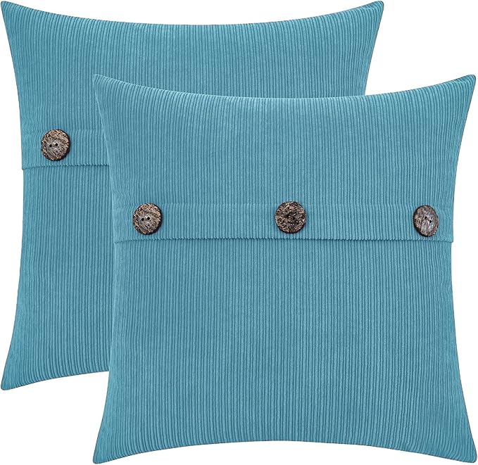 HWY 50 Smoke Blue Chenille Throw Pillow Covers 22x22 Inch by HWY50