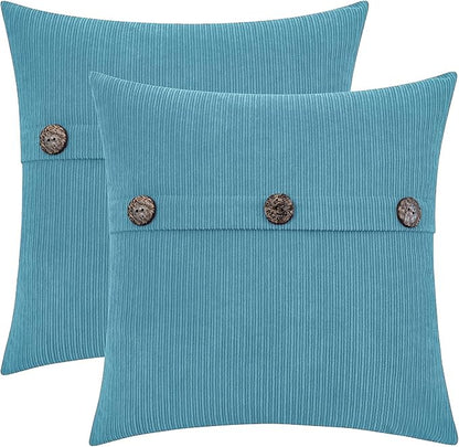 HWY 50 Smoke Blue Chenille Throw Pillow Covers 22x22 Inch by HWY50