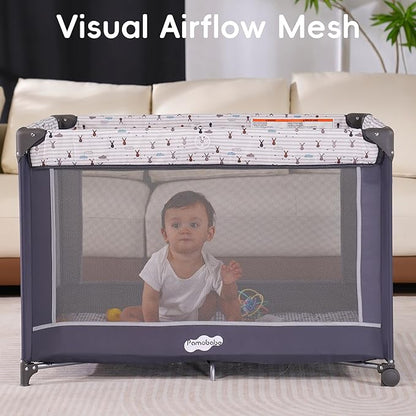 Pamo Babe Pack and Play with Bassinet, Portable Playard - Image 4