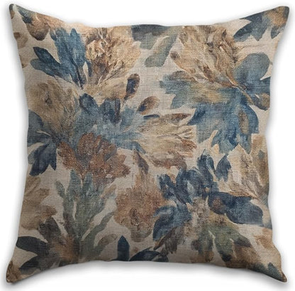 Bohemian Pillow Covers | Vintage Floral & Carpet Design | Double Sided Blue by RBAFAO