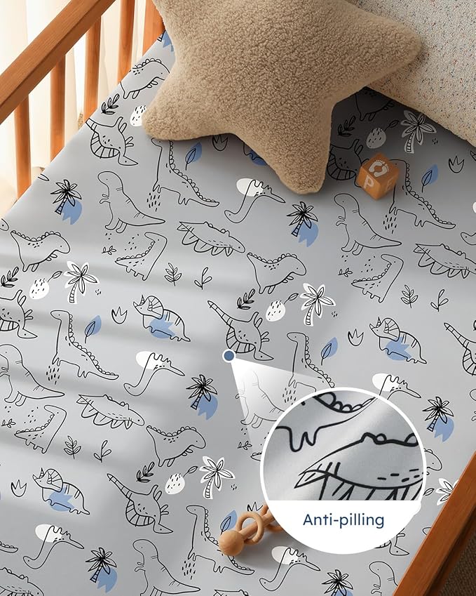 Pack and Play Sheets Fitted 3 Pack, Mini Crib Sheets - Image 4