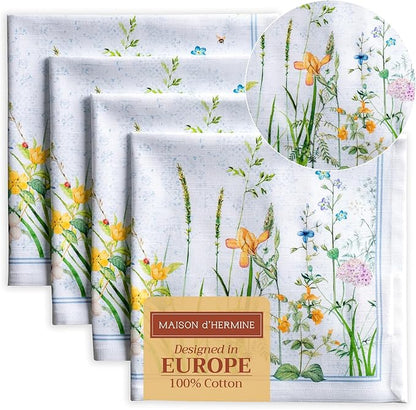 Maison d' Hermine Cloth Napkins Set of 4 100% Cotton Everyday Reusable Square by MaisondHermine