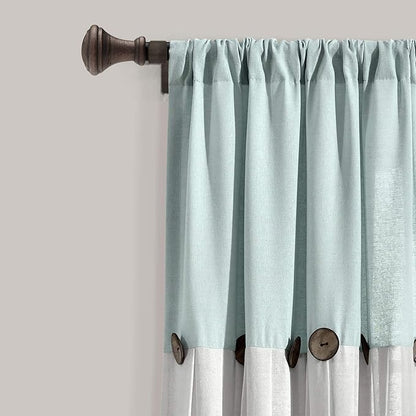 Lush Decor Linen Button Window Curtain Panel, Bedroom & Dining Room - Image 2