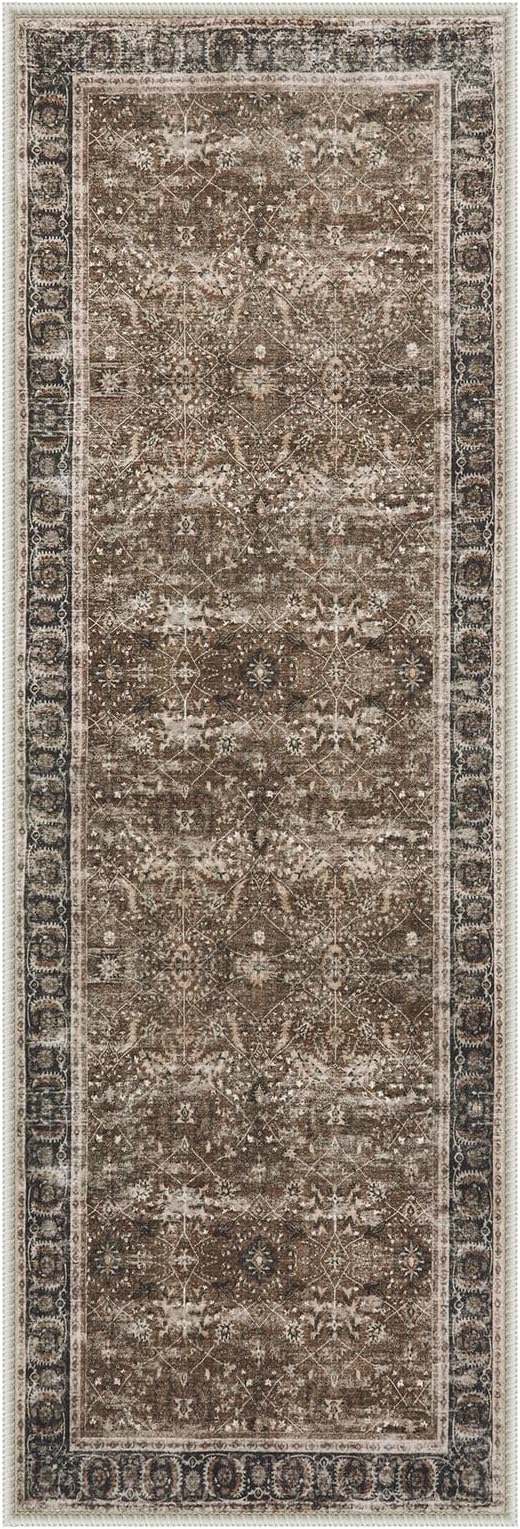 Lahome Boho 2x6 Brown Kitchen Runner Rugs Non Skid Washable, Vintage Carpet - Image 8