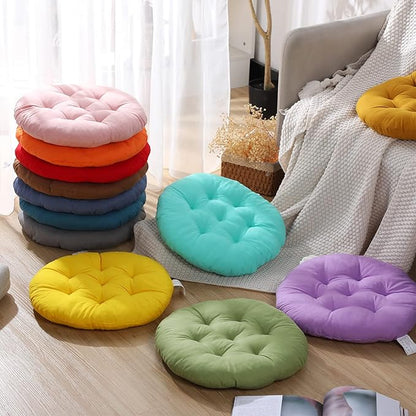 Fumete 12 Pcs Floor Pillows Cushions Seating 16 x 16 Inches Color Round Seat - Image 3