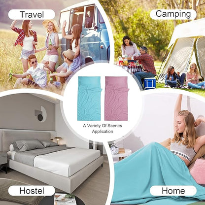 Sleeping Bag Liner, Travel Sheet & Adult Sleep Sack, Camping Sheets Travel - Image 6