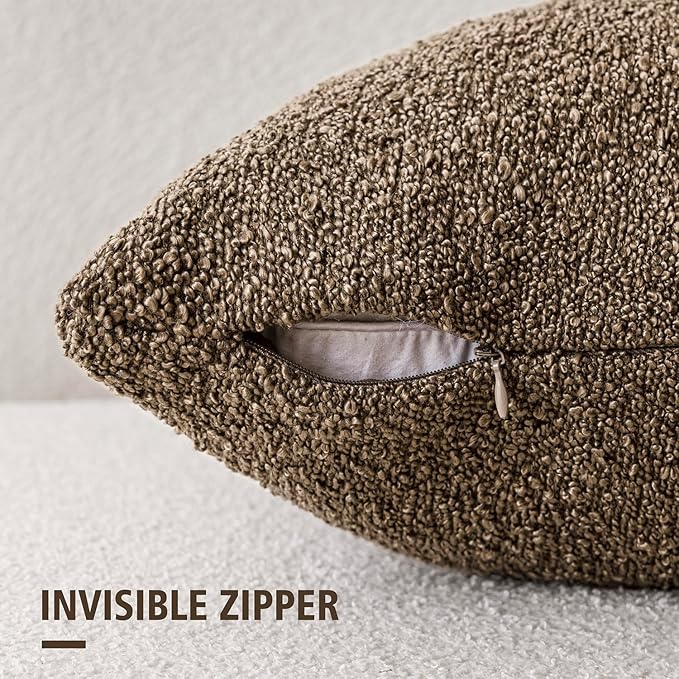 Foindtower Decorative Textured Boucle Throw Pillow Covers Accent Solid Pillow - Image 2