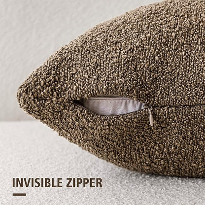 Foindtower Decorative Textured Boucle Throw Pillow Covers Accent Solid Pillow - Image 2