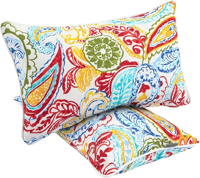 Water Resistant Outdoor Lumbar Pillows by FUNHOME