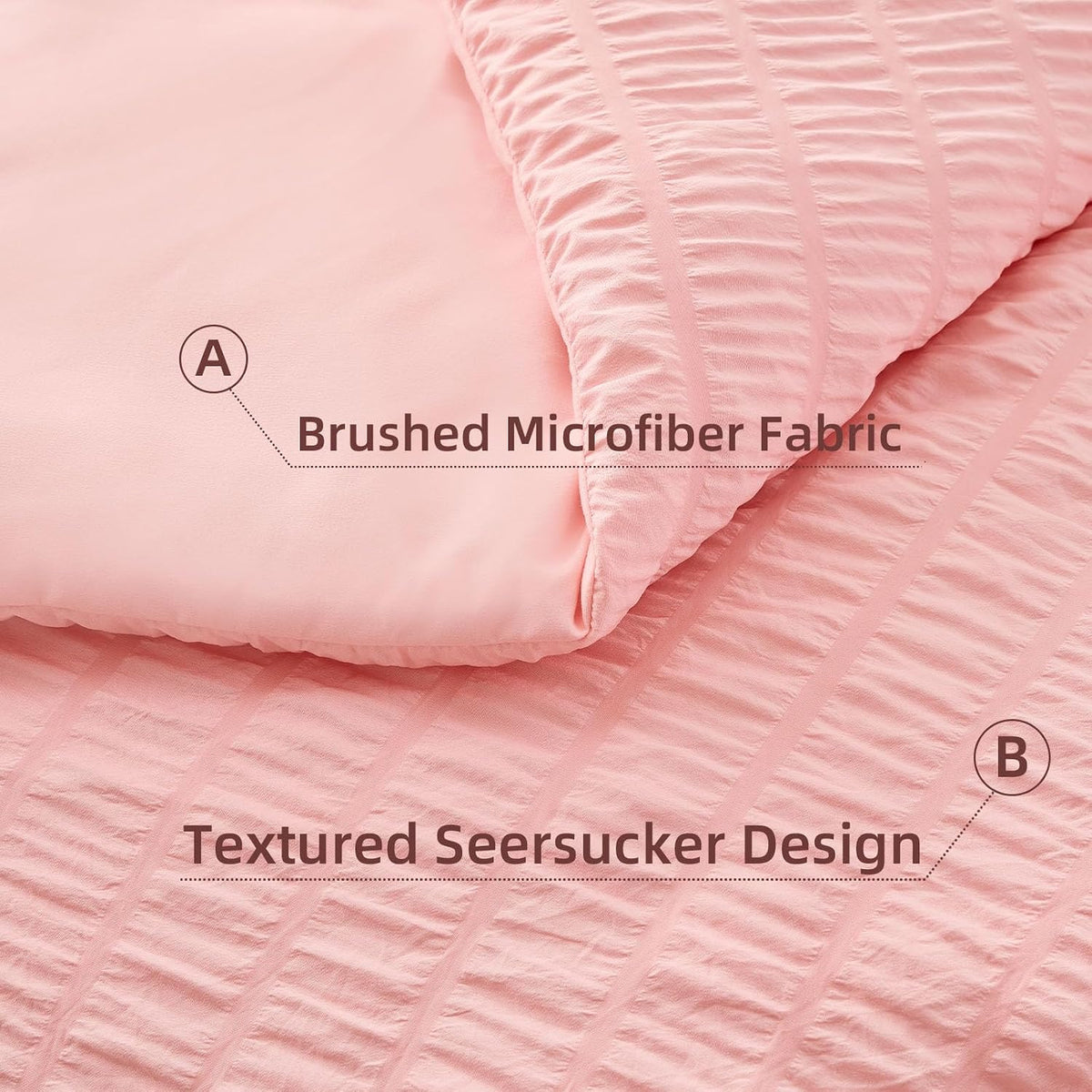 fuanna pink full size comforter sets for girls, front angle view