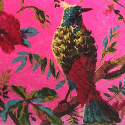 Eyes of India Velvet Floral Flower Bird Throw Pillow Sofa Cushion Cover Case - Image 4