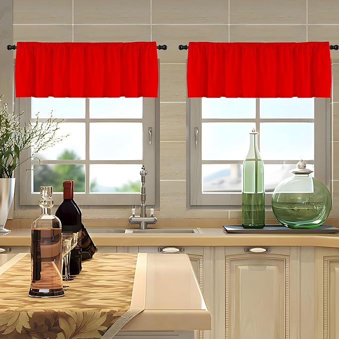 2 Panels Christmas Green Curtain Valances - Image 3