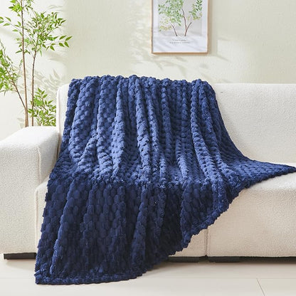 NEWCOSPLAY Super Soft Twin Blanket Dark Navy Premium Silky Flannel Fleece 3D - Image 7