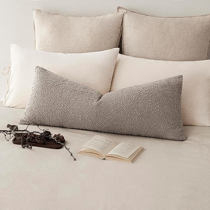 Foindtower Decorative Textured Boucle Throw Pillow Covers Accent Solid Pillow by Foindtower