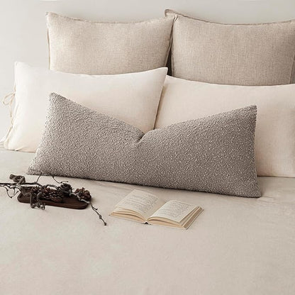 Foindtower Decorative Textured Boucle Throw Pillow Covers Accent Solid Pillow by Foindtower
