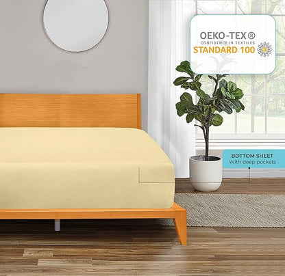 ROYALE LINENS 300 Thread Count 100% Long Staple Combed Cotton Fitted Sheet Queen - Image 6