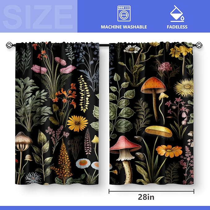 Aimego Boho Floral Kitchen Curtains - Image 3