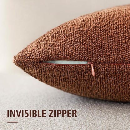 Foindtower Decorative Textured Boucle Throw Pillow Covers Accent Solid Pillow - Image 2
