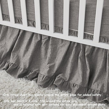 Brandream Boho Bohemian Boy Girl Baby Nursery Crib Bed Skirt Dust Ruffle - Image 2