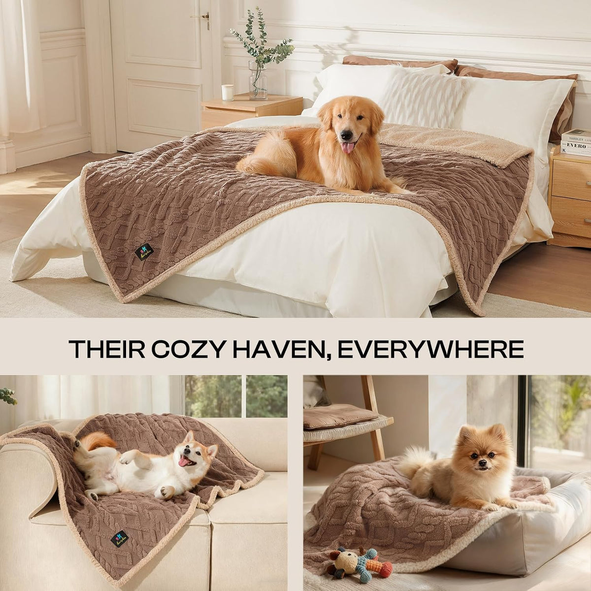 luciphia waterproof blanket for king bed reversible fleece, side view