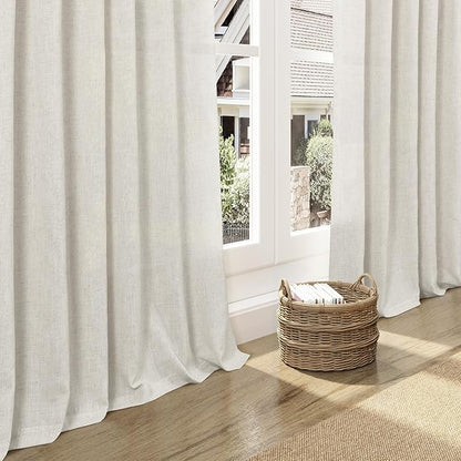 Nanspring Mousse White Linen Curtains 84 Inches Long - Image 5