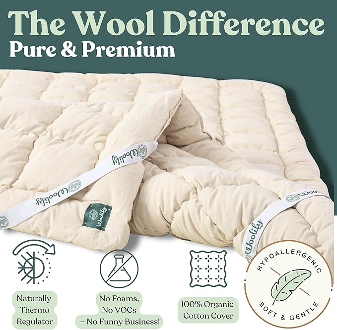 Organic Merino Wool Mattress Topper - Image 2