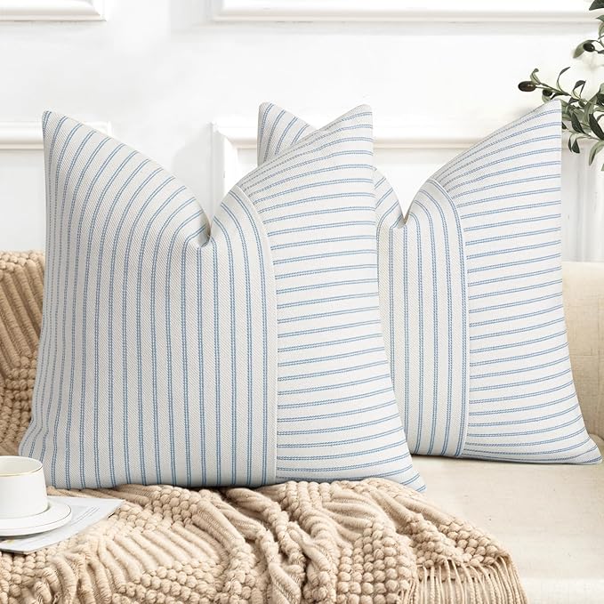 YCOLL Farmhouse Pillow Covers 20x20, Modern Accent Square Throw Pillow Covers by PillowCoversExpert