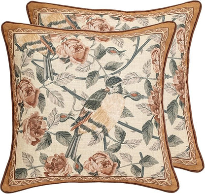 patdrea Designer Vintage Floral Throw Pillow Covers by Welcometopatdrea