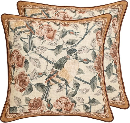 patdrea Designer Vintage Floral Throw Pillow Covers by Welcometopatdrea