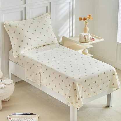 DuShow White Star Toddler Bedding Set, 4 Pieces Reversible Toddler Comforter Set - Image 2