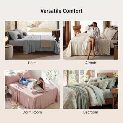 bedsure twin sheets set - 3 pieces soft showing dimensions