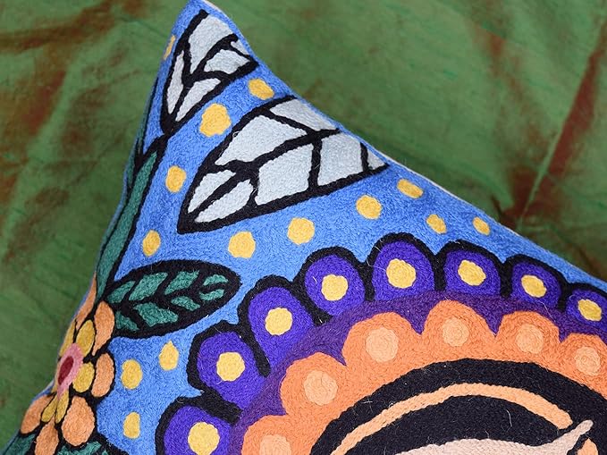 Frida Inspired Pillow Cover Necklace Mexican Art Floral Pillowcase Hand - Image 9