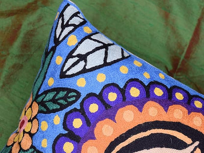 Frida Inspired Pillow Cover Necklace Mexican Art Floral Pillowcase Hand - Image 9