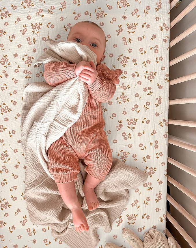 Muslin Bedside Bassinet Sheets 2 Pack, 33x20 Fitted Ultra Soft & Breathable - Image 6