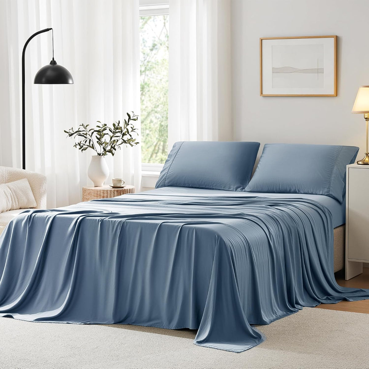 accuratex cooling sheets for hot sleepers, queen size,dusty, main product view