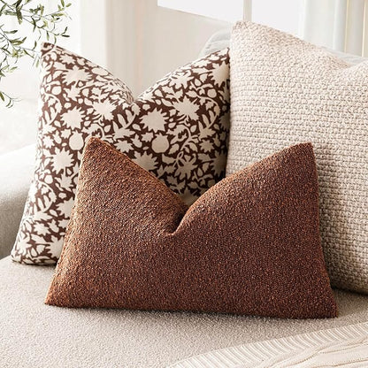Foindtower Decorative Textured Boucle Throw Pillow Covers Accent Solid Lumbar - Image 5