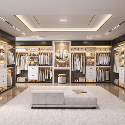 besiost closet system with drawer - 8ft wood shown in use
