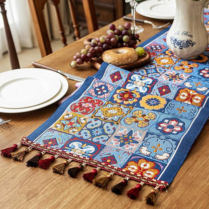 13×72 Inch Table Runner, Retro-Luxury Tassels Series - Image 2