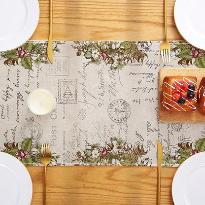 Vintage Christmas Santa Claus Table Runner 13x72 Inch Merry and Bright - Image 5