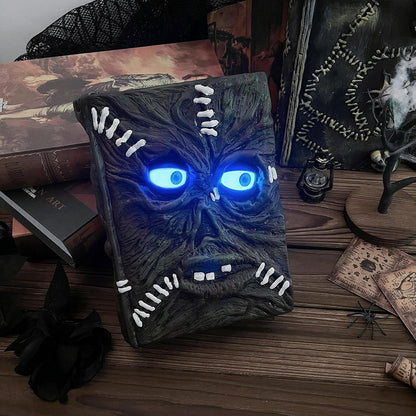 QEQEKAKA Halloween Decorations Indoor Spell Book Blink Motion Activated