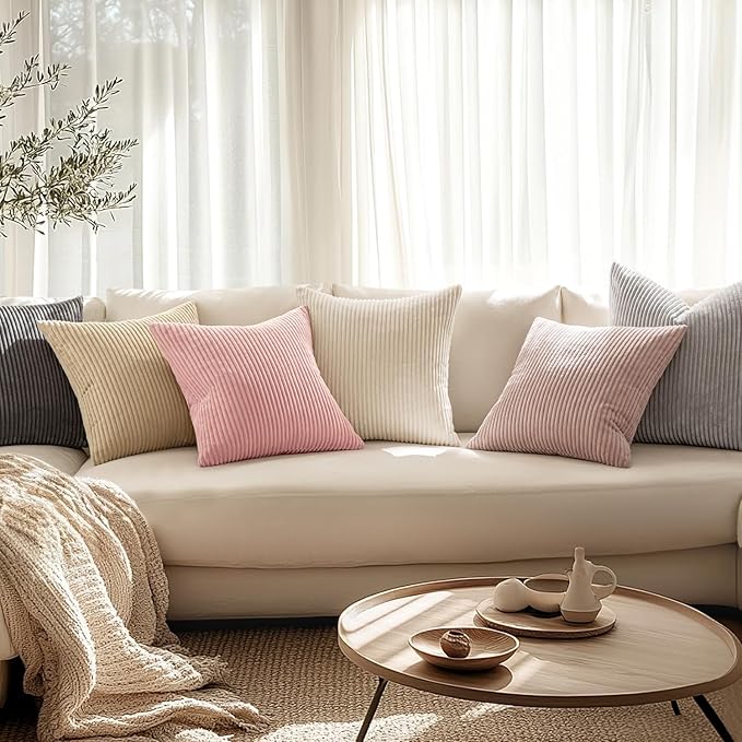 MIULEE Winter Pack of 2 Pillow Covers Soft Soild Decorative Square Throw Pillow - Image 4