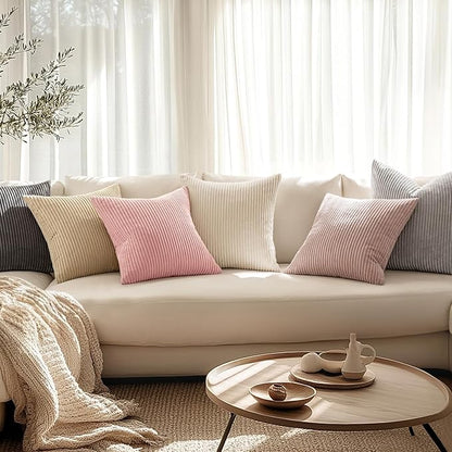 MIULEE Winter Pack of 2 Pillow Covers Soft Soild Decorative Square Throw Pillow - Image 4
