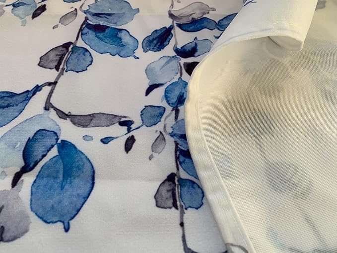 2 Pack Watercolor Blue Leaves Window Valance - Image 5