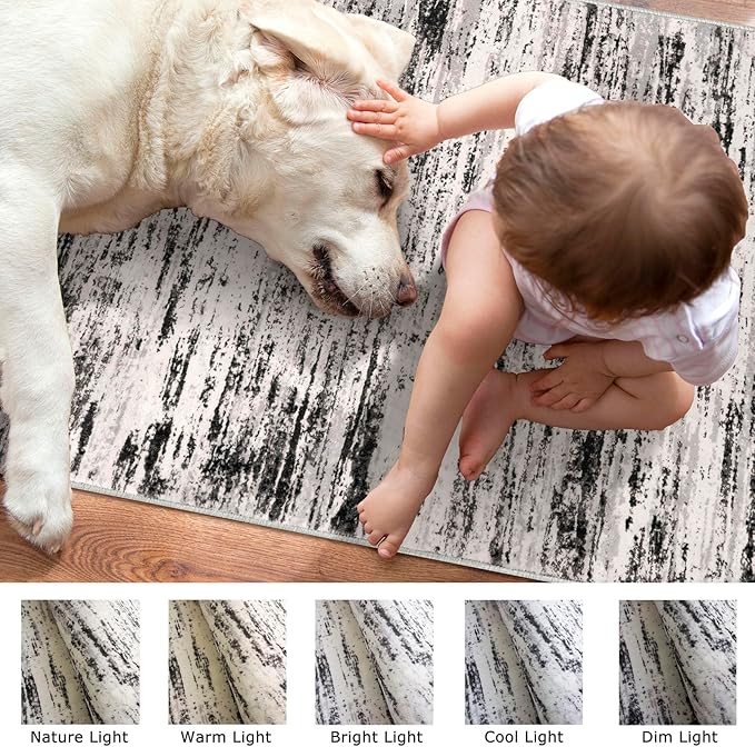Modern Abstract Runner Rug 2x6 - Image 3
