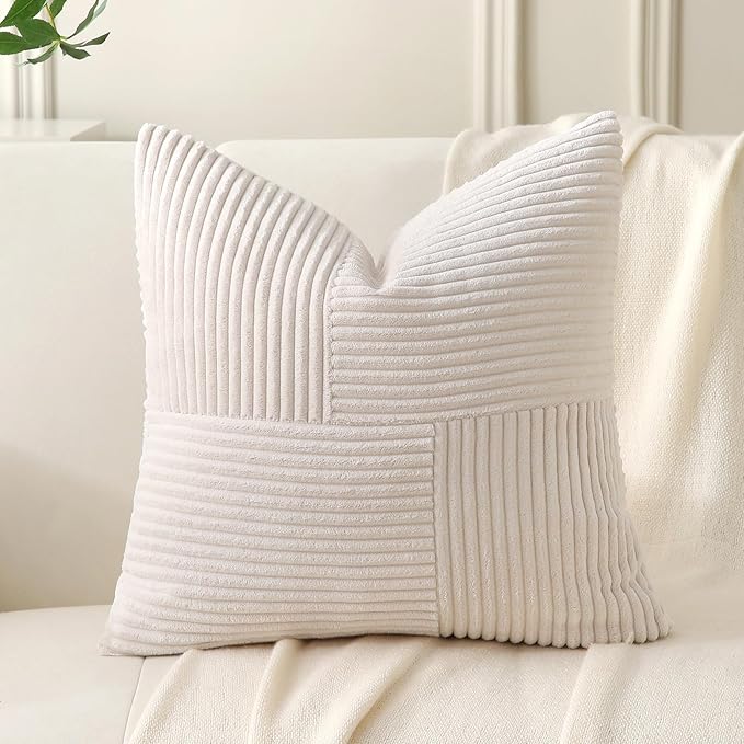 Beige Throw Pillow Covers 26x26 inch, Farmhouse Home Decor, Boho Decorative - Image 6